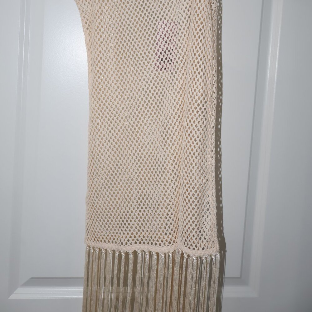 Wild Fable Cream Mesh Fringe Cover-Up Dress | Size S & L - Picture 6 of 10